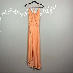Young Fabulous & Broke Sadie Cupro Maxi Dress Clementine Orange NWT S